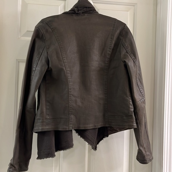 Free people waxed denim scarf Moto jacket - Picture 6 of 7